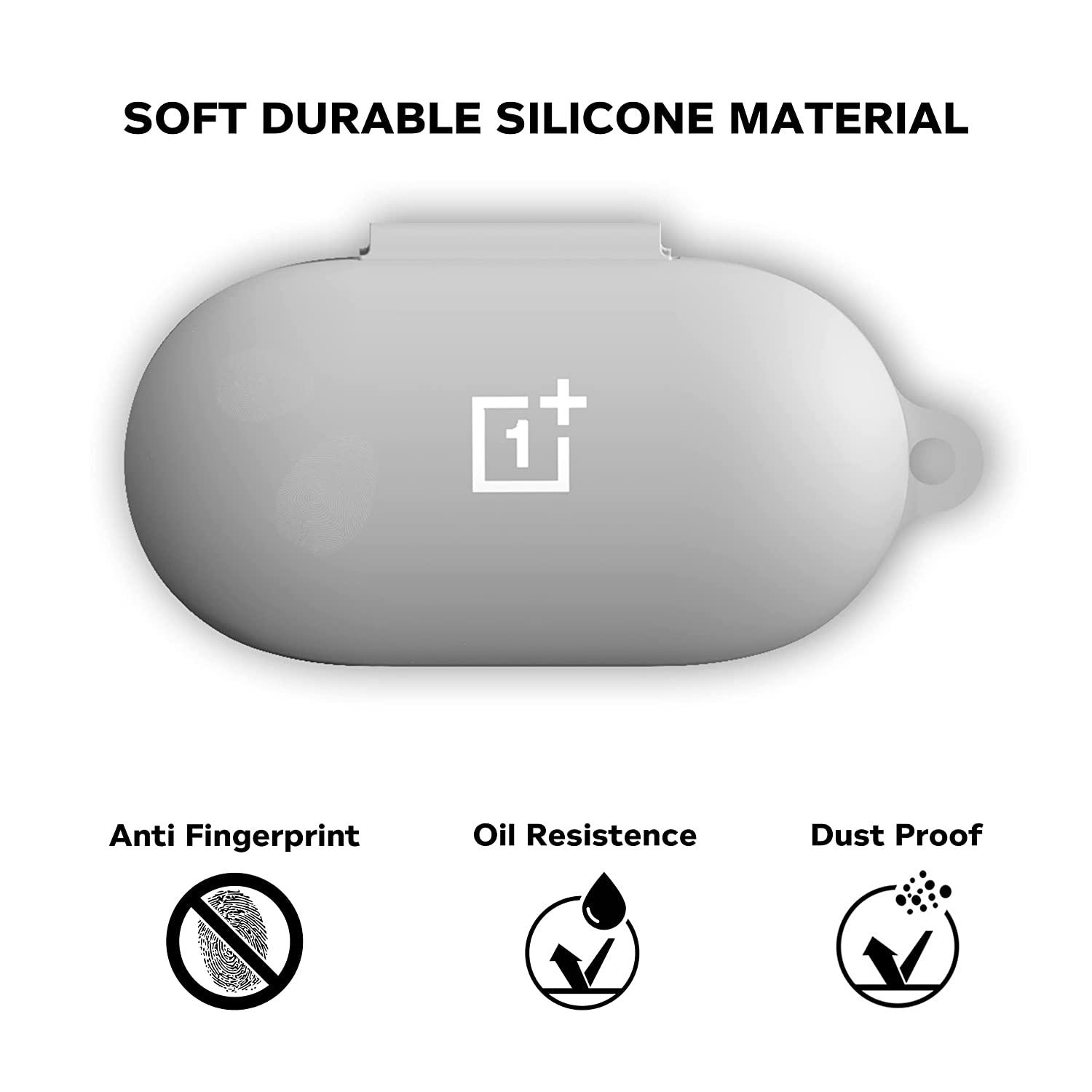 Sounce Silicone Protective Case Cover for OnePlus Earbuds Z2 TWS, Anti Fall Anti Dust, with Hook Earphone Case [Case Cover only]