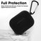 Sounce AirPods 3 Case Cover with Keychain Neck, Protective Silicone Case Skin Compatible with AirPods 3rd Generation (2021 Released), Shockproof, Supports Wireless Charging [Black]