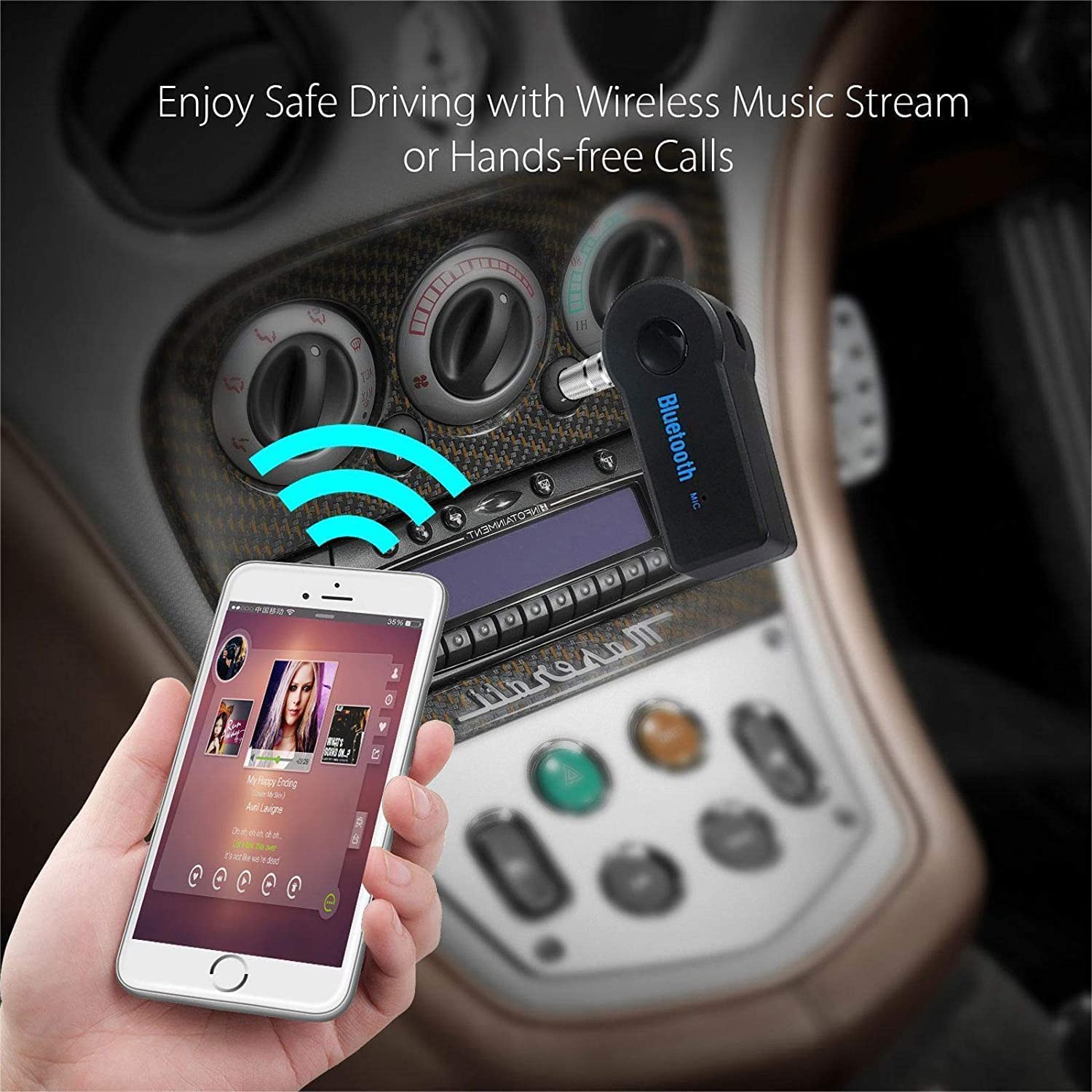 3.5mm Wireless Bluetooth Audio Receiver Handsfree Car Kit 3.5mm Jack Aux  Music MP3 Audio