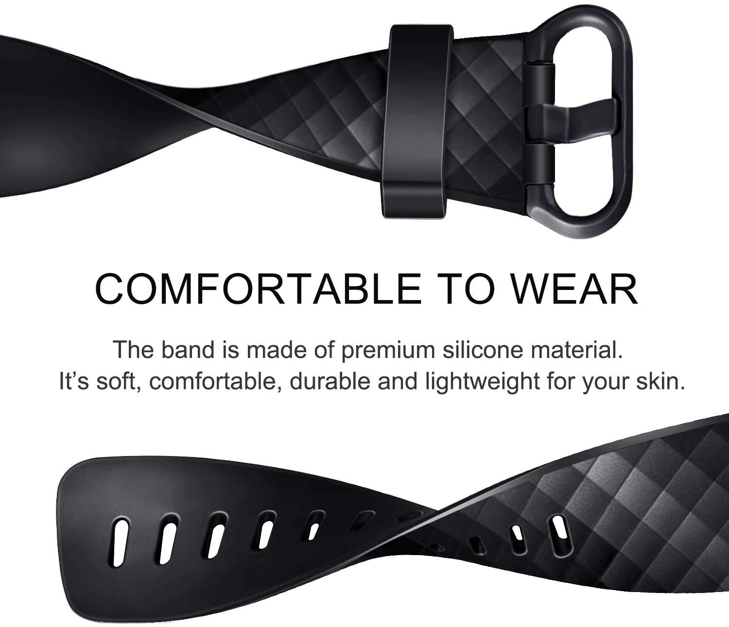 Sounce Pack 3 Silicone Bands for Fitbit Charge 4 / Fitbit Charge 3 / Charge 3 SE Replacement Wristbands for Women and Men Small Large (Without Tracker)