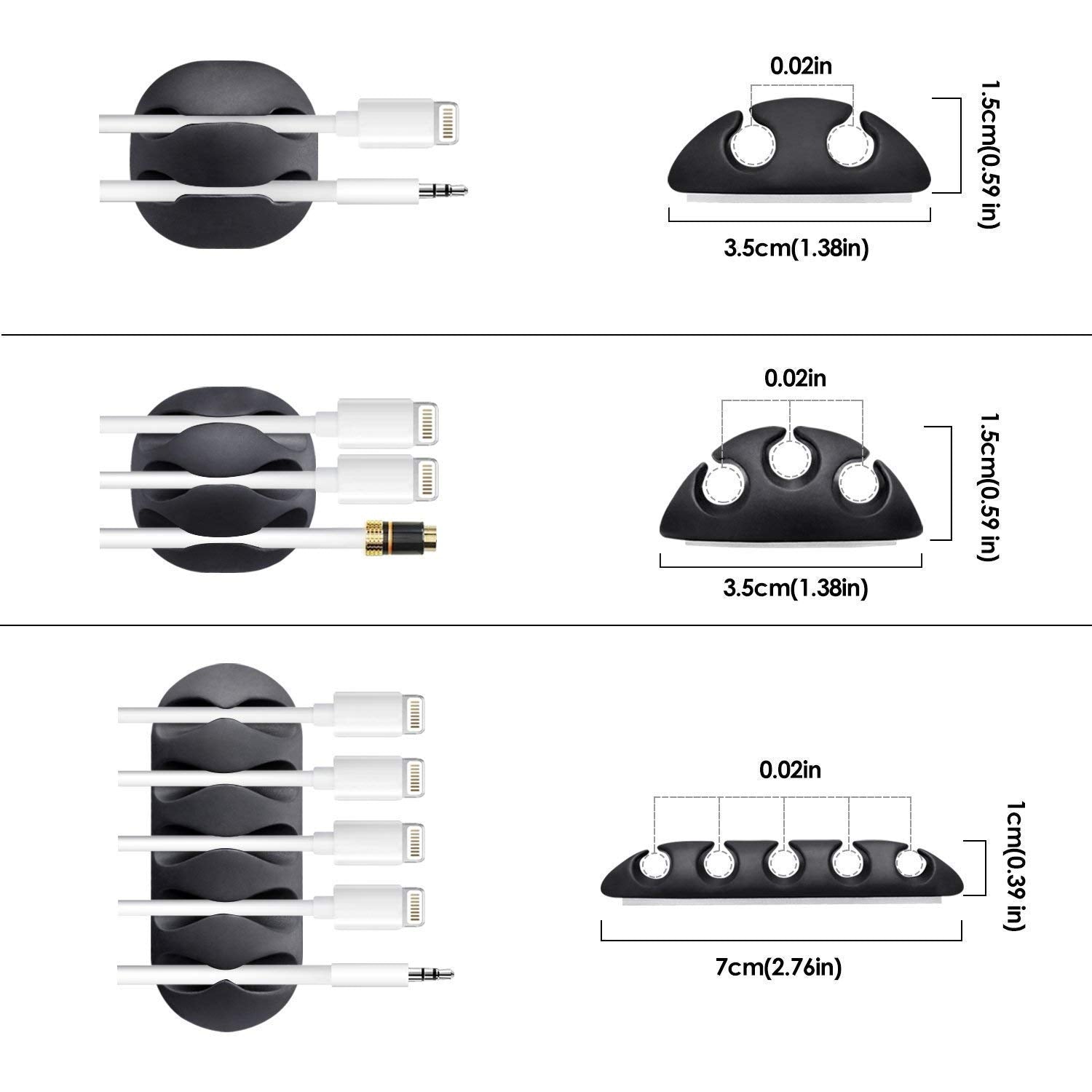 Sounce Wire Clips Cable Protector for TV Home, Cubicle, Car, Desk (Pack of 10)