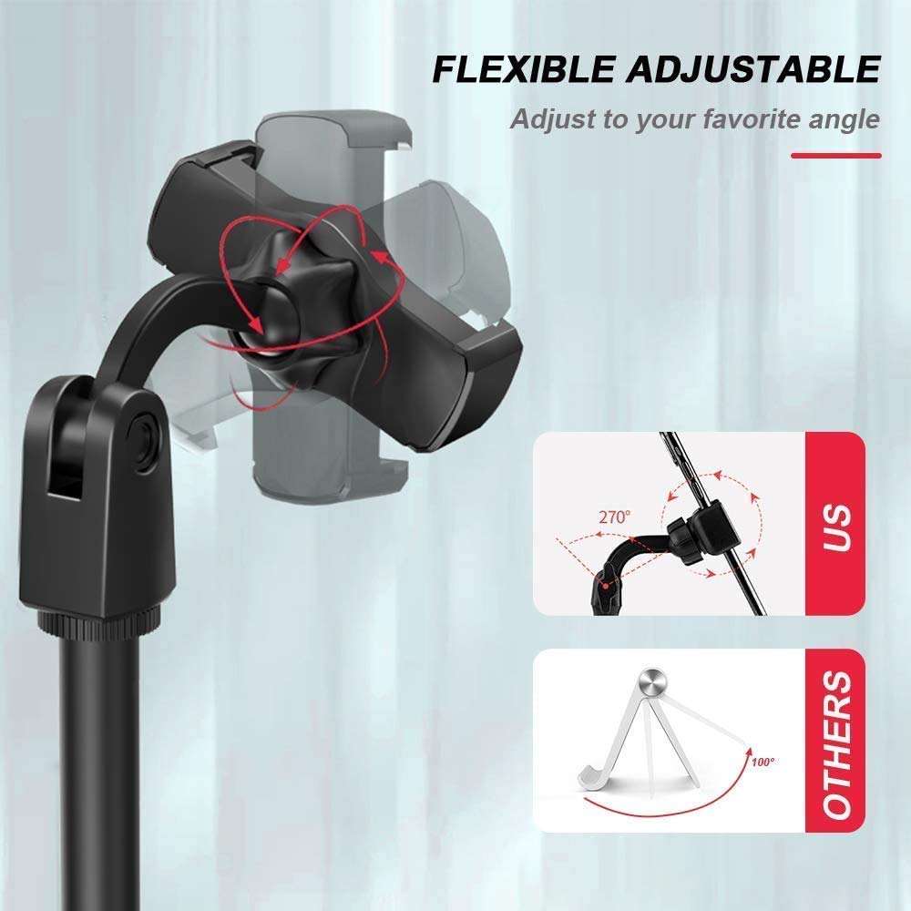 Sounce Phone Stand Height Angle Adjustable Cell Phone Stand Phone Holder for Desk Compatible with OnePlus Redmi Samsung Mi Oppo Vivo iPhone12 Mini 11 Pro Xs Xr X 8 7 Plus, All Smartphones (Black)