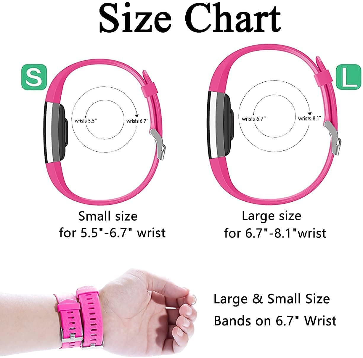 Sounce Pack of 3 Belts/Straps Compatible for Fitbit Charge2 Bands Wristband Straps (3 Units) Large