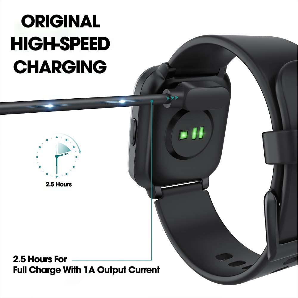 Sounce Smartwatch Charger Magnetic USB Charging for boAt Storm / Xtend, DIZO Watch 2 / Sports, Fire-Boltt Ninja / Ninja 2, Noise Colorfit Caliber / Pro 2 Oxy/ Pulse Grand / Ultra 2, W26, W26+, W26m, W55+ (Cable Only)