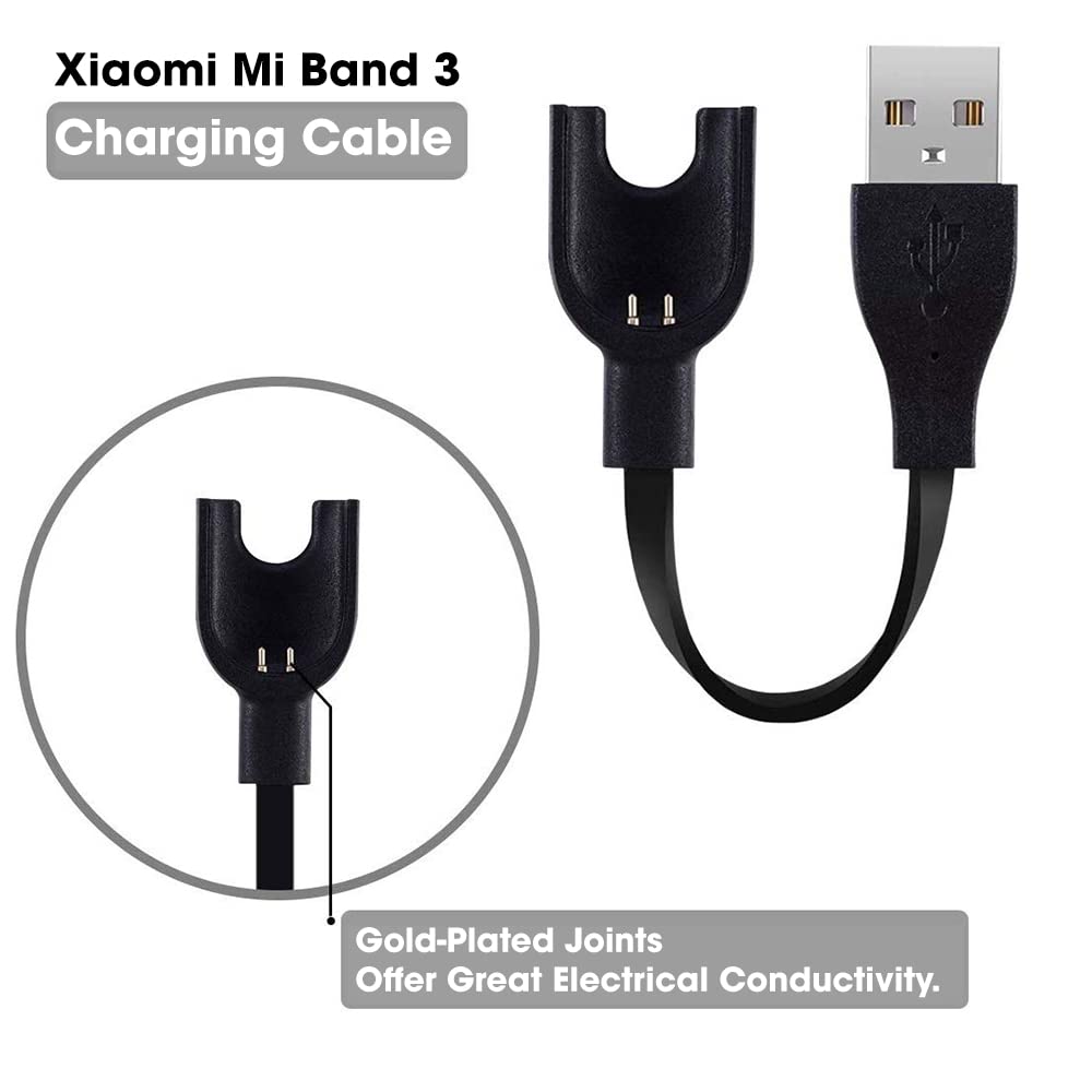 Sounce Mi Band 3 / 3i USB Adapter Power Charger Charging Cable Dock Charger Compatible for Xiaomi Mi Band 3 /3i Smart Bracelet- Black