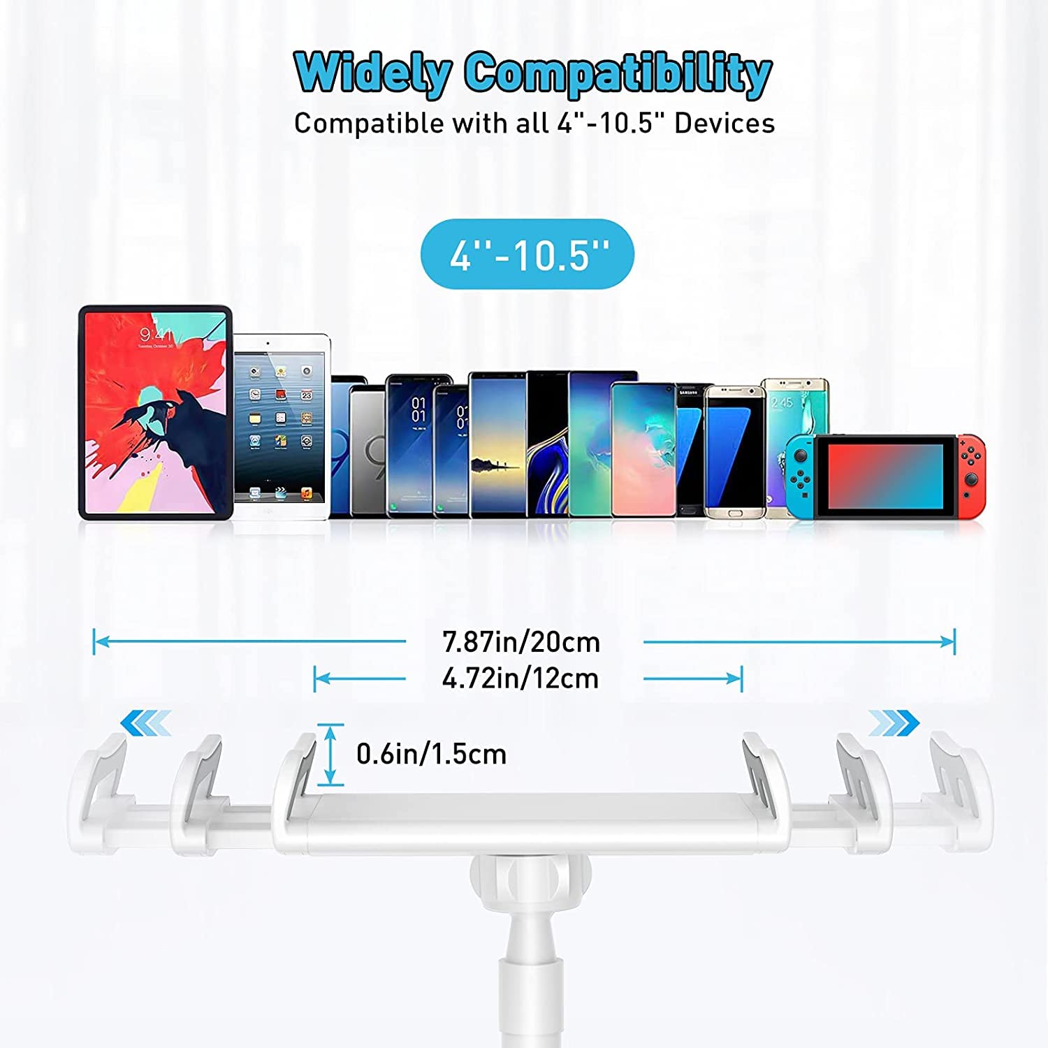 Sounce 360 Adjustable Mobile Phone Holder, Universal Phone Holder Clip Lazy Bracket Flexible Gooseneck Clamp Long Arms Mount for Mobile Stand for Bedroom, Office, Bathroom (Phone Stand)