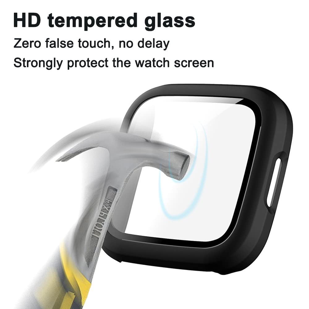 Sounce Screen Protector Compatible with Fitbit Versa 2 Case, Ultra-Thin Slim Soft TPU Protective Case All-Around Full Cover Bumper Shell for Fitbit Versa 2 Smart Watch