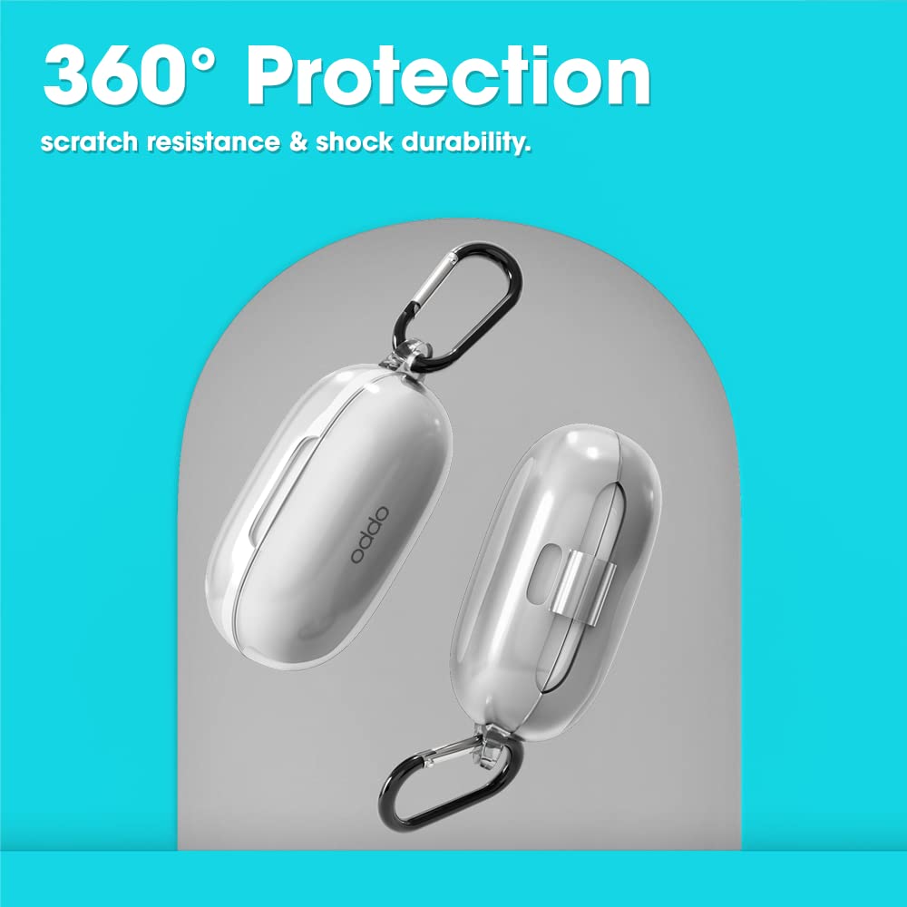 Sounce Anti Fall Dust Protection Case Cover Compatible for Oppo Enco Buds Headphones case Silicone Headset case with Keychain (Case Cover only)