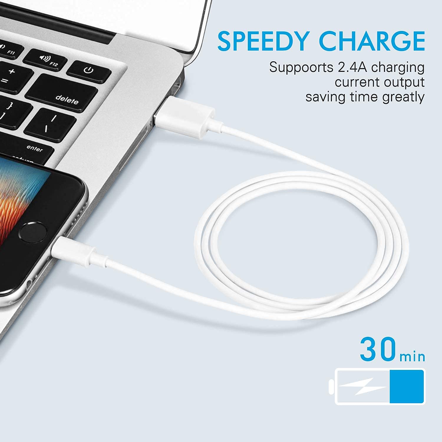 Sounce Fast Phone Charging Cable & Data Sync USB Cable Compatible for Phone 6/6S/7/7+/8/8+/10/11, Pad Air/Mini, Pod and OS Devices