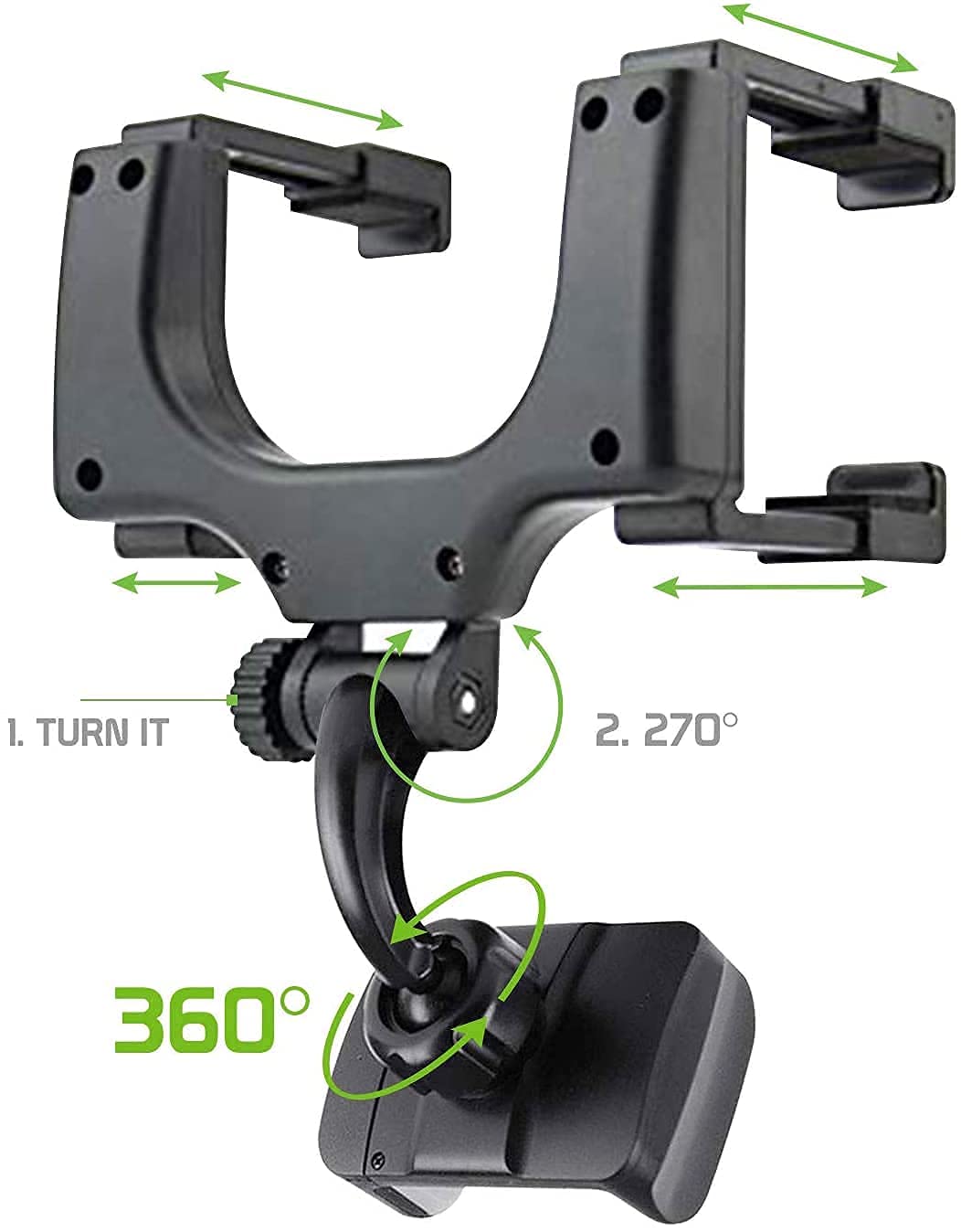 Sounce Car Rearview Mirror Holder Phone Bracket Car Phone Holder 360 Rotation for Universal Cell Phone Holder Stand Base Vehicle Rear View Mirror Phone Holder Mount Universal Smartphone