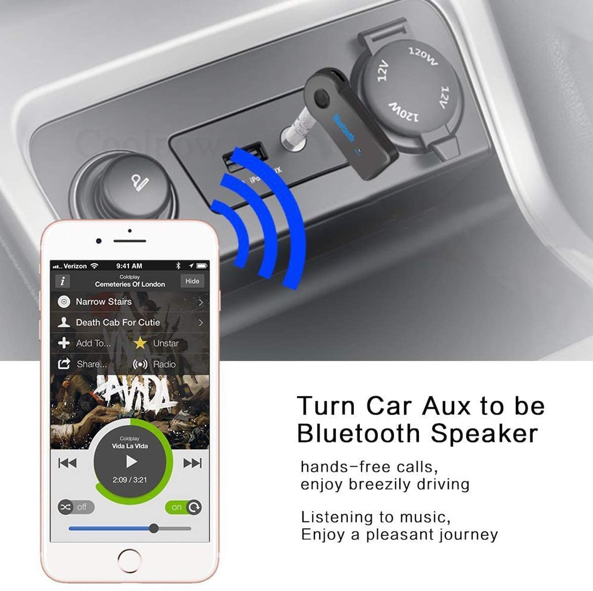 Bluetooth Aux Adapter For Car Bluetooth 4.2 Receiver,wireless
