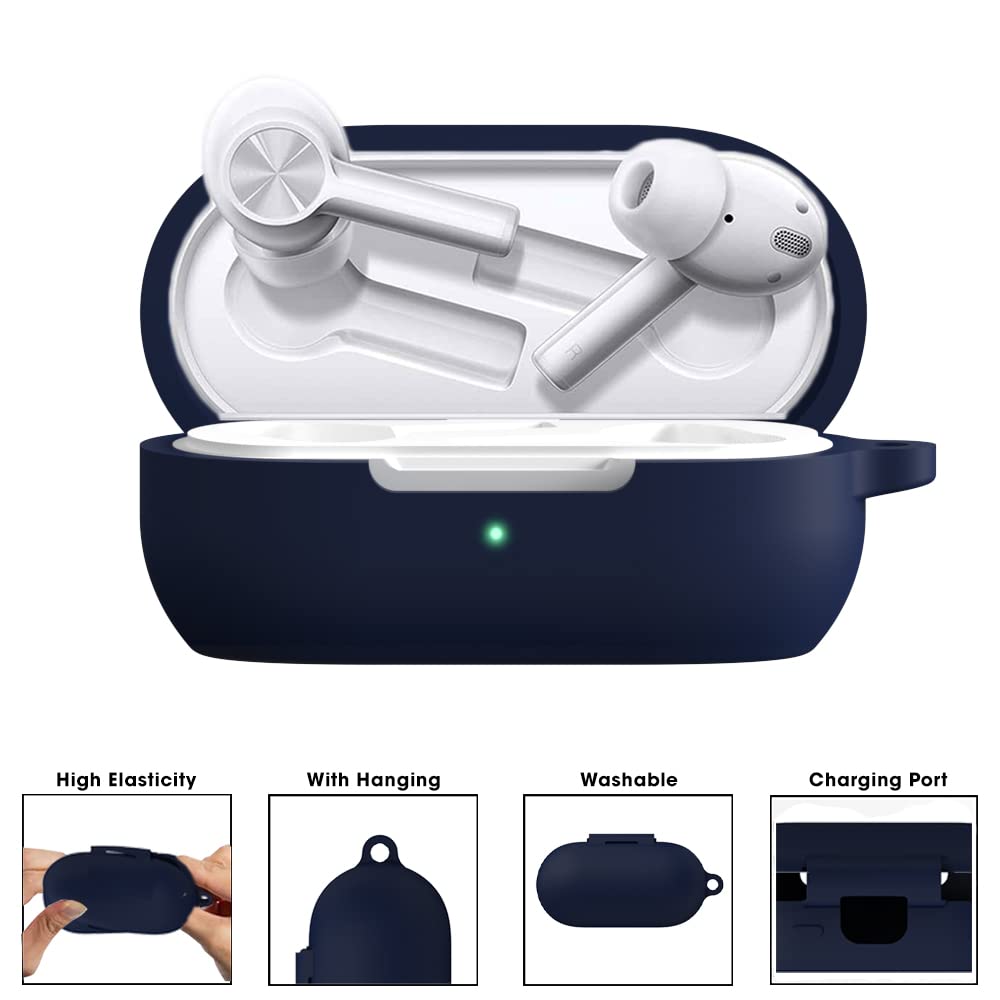 Sounce Silicone Protective Case Cover for OnePlus Earbuds Z2 TWS, Anti Fall Anti Dust, with Hook Earphone Case [Case Cover only]