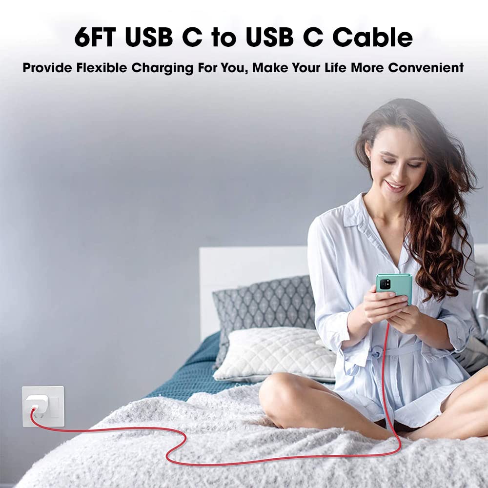 Sounce Type-C to Type-C Cable 65W Compatible with OnePlus 9 Pro 9 8T Fast Charging Cable 6.5A Warp Charge USB C to USB C Cable, 1 mtr Super Fast Charging Cord Compatible with S21 S21 Ultra Fold 3