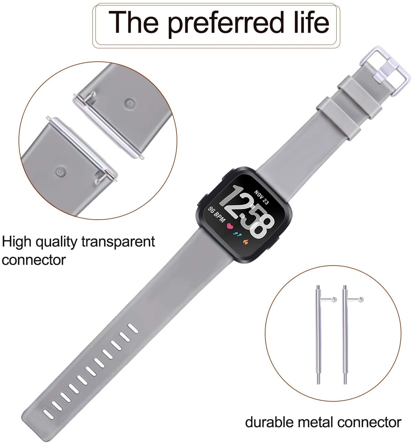 Sounce Pack of 3 Belts/Straps Compatible for Fitbit Versa & Versa 2 Watch Wristband Straps (3 Units) Large