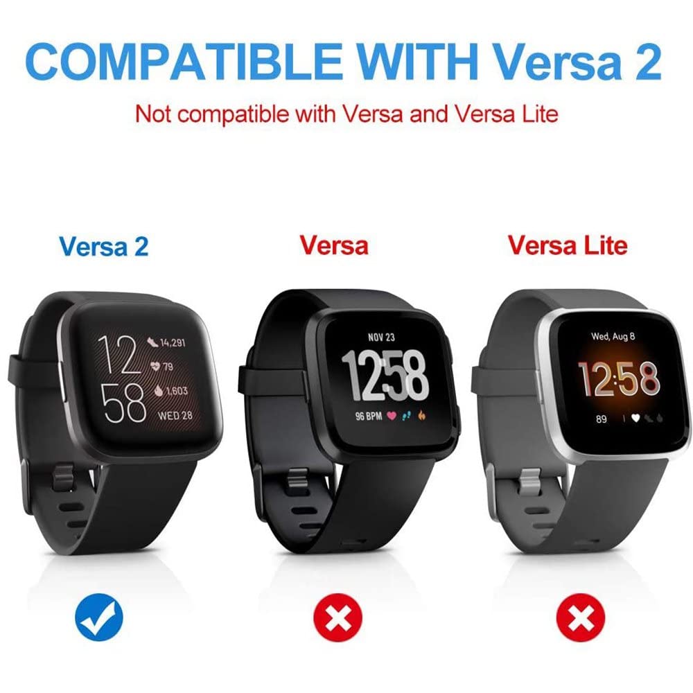 Sounce Screen Protector Compatible with Fitbit Versa 2 Case, Ultra-Thin Slim Soft TPU Protective Case All-Around Full Cover Bumper Shell for Fitbit Versa 2 Smart Watch