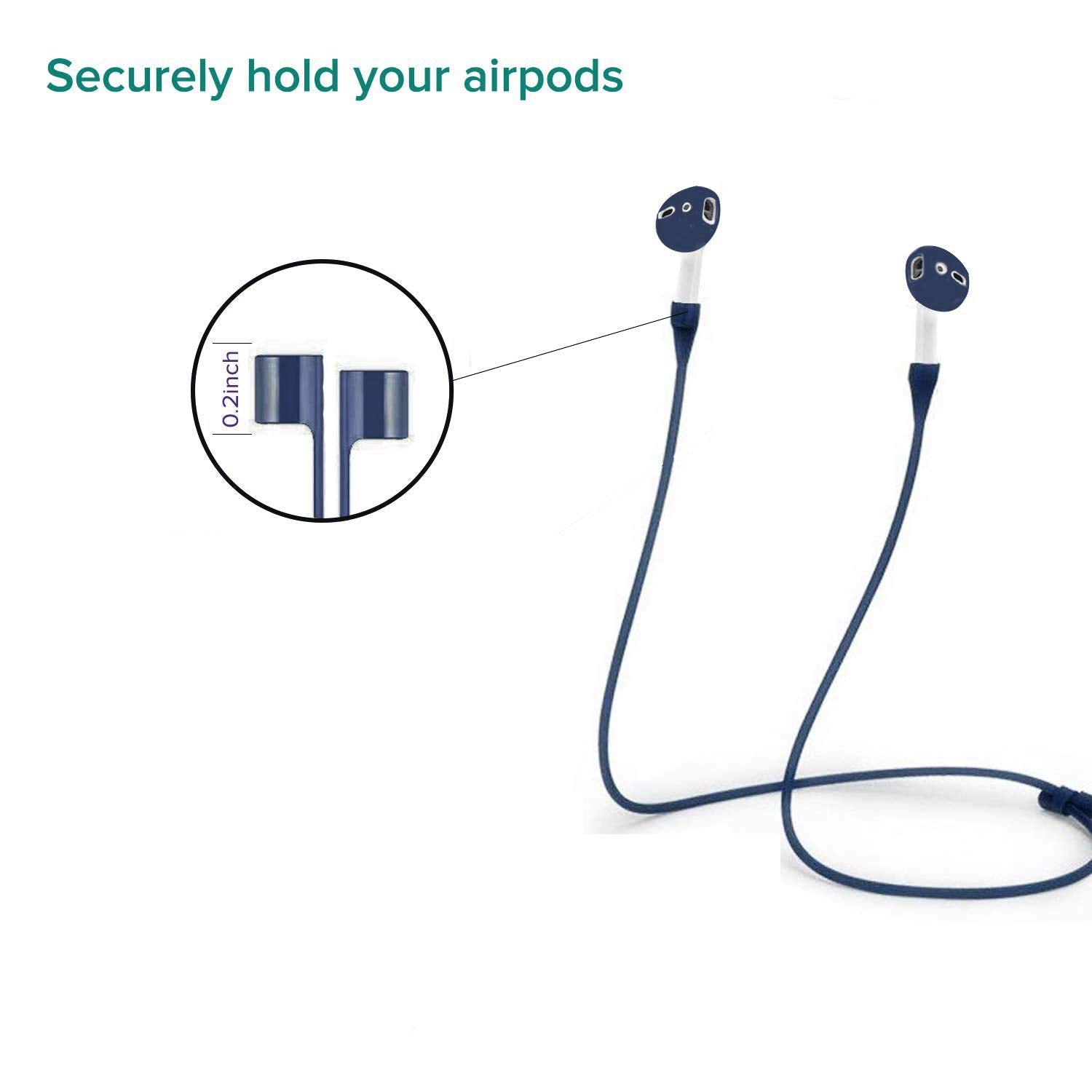 [AIRPODS Cover Set ONLY] Sounce Silicon Soft Shock Proof Protective AirPods Case 5-in-1 Set Sleeve Skin Cover with Anti Lost Strap + Keychain + Earplug + Strap Holder for Apple AirPods Case Cover