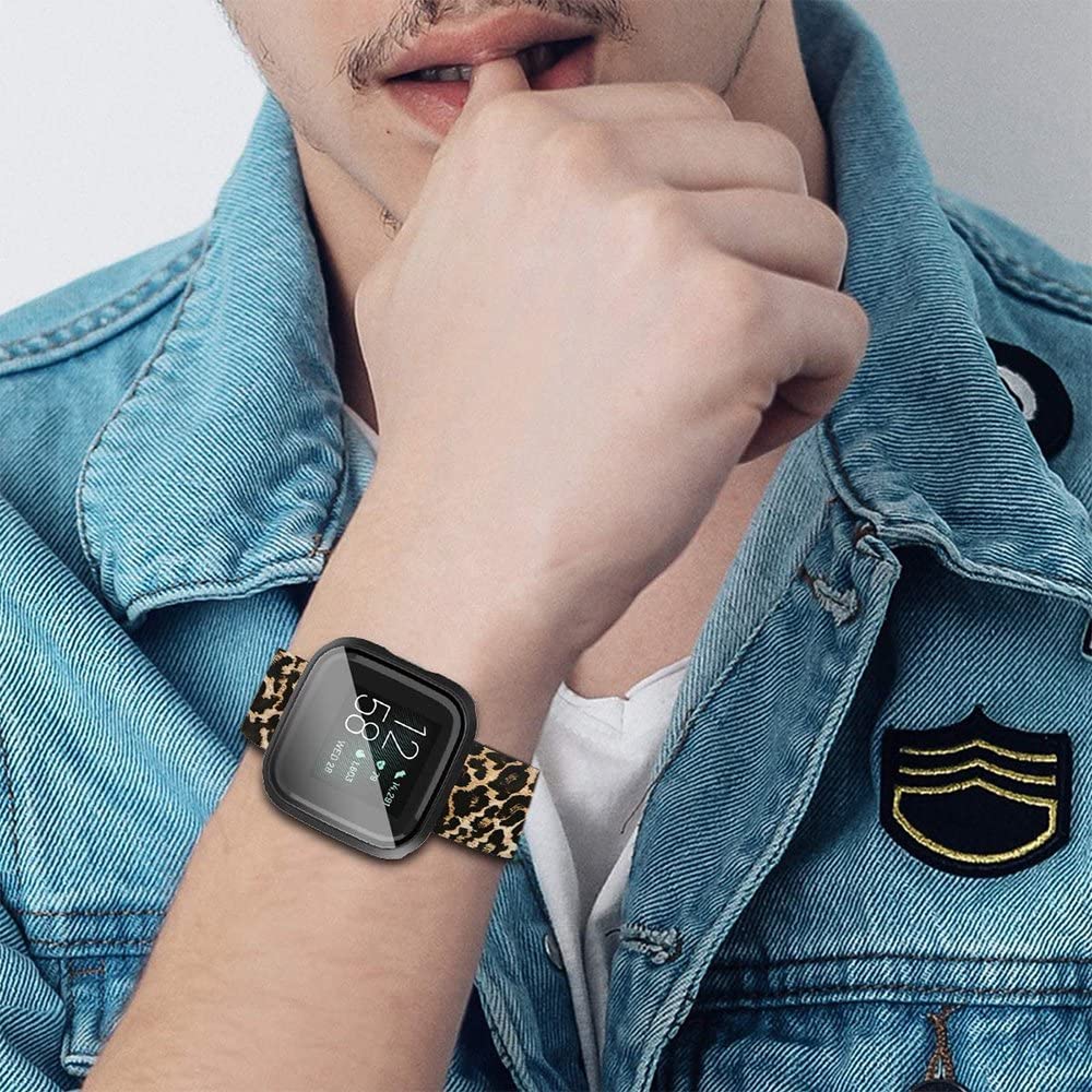 Sounce Screen Protector Compatible with Fitbit Versa 2 Case, Ultra-Thin Slim Soft TPU Protective Case All-Around Full Cover Bumper Shell for Fitbit Versa 2 Smart Watch