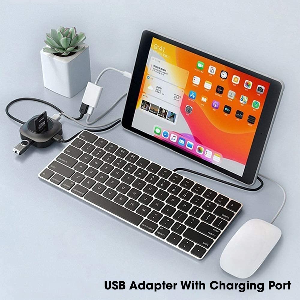 Plug&Play] Portable USB Camera Adapter for iPhone 13 12 11 OTG w/Charging  Port
