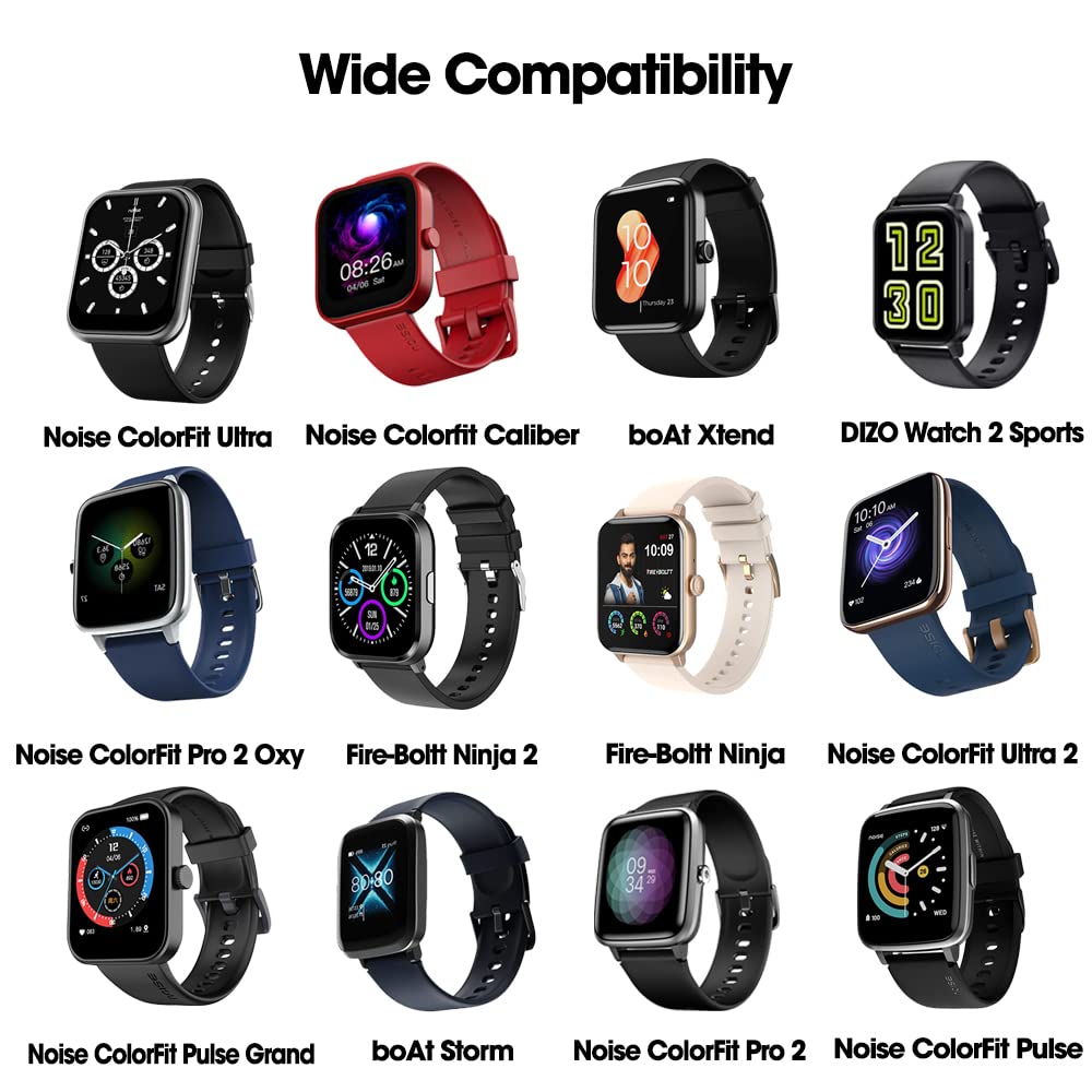 Sounce Smartwatch Charger Magnetic USB Charging for boAt Storm / Xtend, DIZO Watch 2 / Sports, Fire-Boltt Ninja / Ninja 2, Noise Colorfit Caliber / Pro 2 Oxy/ Pulse Grand / Ultra 2, W26, W26+, W26m, W55+ (Cable Only)