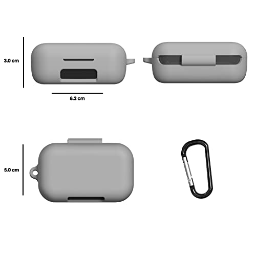 Sounce Earphone Case Cover Compatible with Boult Audio AirBass PowerBuds, Soft Silicone Skin Case Cover Shock-Absorbing Protective Case with Keychain [Front LED Visible] -(Black)  INR₹19900INR₹199.0