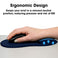 Sounce Mouse Pad, Ergonomic Mouse Pad with Comfortable Gel Wrist Rest Support and Lycra Cloth, Non-Slip PU Base for Easy Typing Pain Relief, Durable and Washable, Classic (Blue)