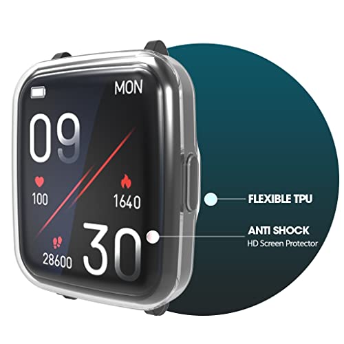 Sounce Watch Case Compatible for Fire-Boltt Ninja 3 Tempered Glass Screen Protector,HD Clear Touch Sensitive Ultra Thin PET Protective Cover