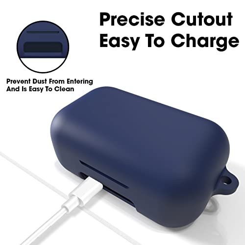 Sounce Earphone Case Cover Compatible with Boult Audio AirBass PowerBuds, Soft Silicone Skin Case Cover Shock-Absorbing Protective Case with Keychain [Front LED Visible] -(Black)  INR₹19900INR₹199.0
