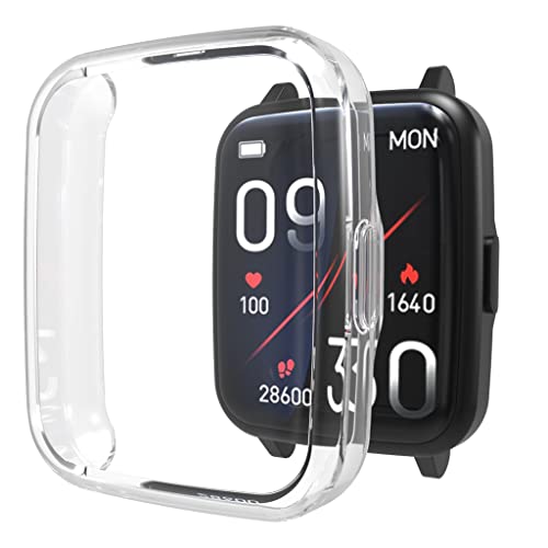 Sounce Watch Case Compatible for Fire-Boltt Ninja 3 Tempered Glass Screen Protector,HD Clear Touch Sensitive Ultra Thin PET Protective Cover