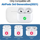 Sounce Air Pods 3 Case Cover with Keychain Neck, Protective Silicone Case Skin Compatible with Air Pods 3rd Generation (2021 Released), Shockproof, Supports Wireless Charging