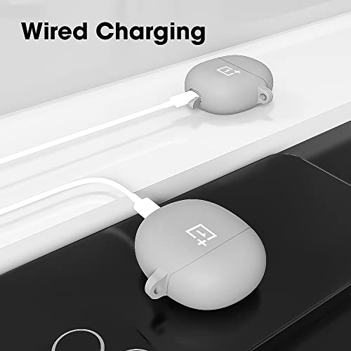 Sounce Earphone Case Cover Compatible with OnePlus Nord Buds CE, Soft Silicone Skin Case Cover Shock-Absorbing Protective Case with Keychain [Front LED Visible]