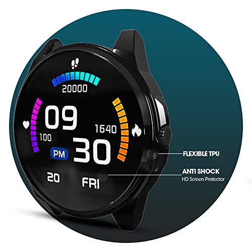 Sounce Watch Case Compatible for Fire-Boltt Phoenix Tempered Glass Screen Protector,HD Clear Touch Sensitive Ultra Thin PET Protective Cover