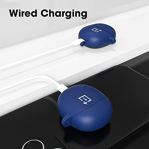 Sounce Earphone Case Cover Compatible with OnePlus Nord Buds CE, Soft Silicone Skin Case Cover Shock-Absorbing Protective Case with Keychain [Front LED Visible]
