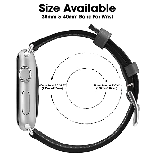 Sounce Compatible for i Watch Band 38mm 40mm 42mm 44mm Adjustable PU Leather Wristband Loop for Watch Series 6/5/4/3/2/1, SE