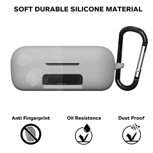 Sounce Earphone Case Cover Compatible with Boult Audio AirBass PowerBuds, Soft Silicone Skin Case Cover Shock-Absorbing Protective Case with Keychain [Front LED Visible] -(Black)  INR₹19900INR₹199.0