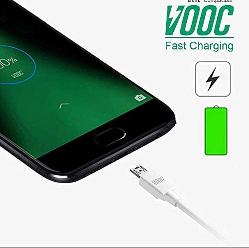 Sounce Fast Charging Cable Compatible for Oppo Reno/Oppo F9 Pro/ F11 Pro Up to 4Amp for All Oppo Smartphones Flash/Super VOOC Micro USB 7 Pin Data Sync