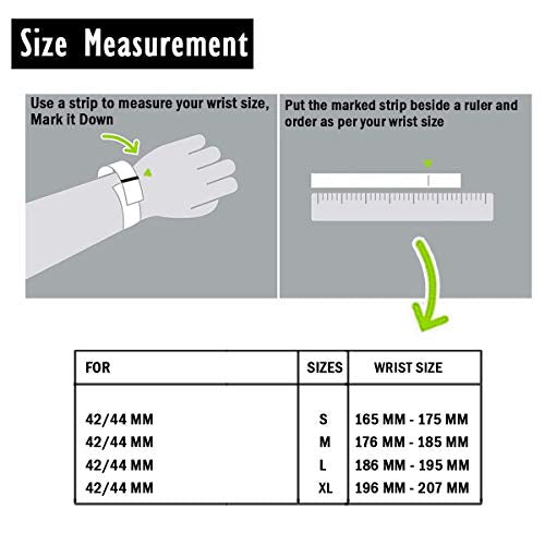 Sounce Compatible for Watch Band 42-44mm Large Adjustable Soft Braided Loop Wristband Sport Loop for Watch Series 6/5/4/3/2/1, SE - Black