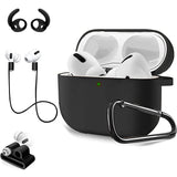 Sounce Premium Silicone Soft Case with Keychain Compatible with AirPods Pro, [5-in-1 Set Sleeve Skin Cover with Anti Lost Strap + Keychain + Earplug + Strap Holder] [AirPods Pro Not Included]