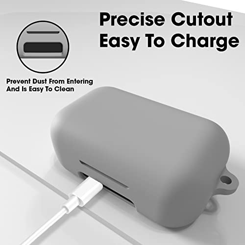 Sounce Earphone Case Cover Compatible with Boult Audio AirBass PowerBuds, Soft Silicone Skin Case Cover Shock-Absorbing Protective Case with Keychain [Front LED Visible] -(Black)  INR₹19900INR₹199.0
