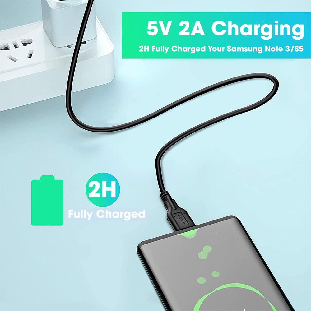 Sounce 6 in Short Slim USB 3.0 A to Micro B Cable M/M - Mobile Charge Sync USB 3.0 Micro B Cable for Portable HHD, Smartphones, and Tablets