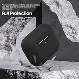 Sounce Airpods Pro 2nd Generation Case Cover 2022, Soft Silicone Skin Cover Shock-Absorbing Protective Case with Keychain for New Apple Airpods Pro Case [Front LED Visible] (Black)