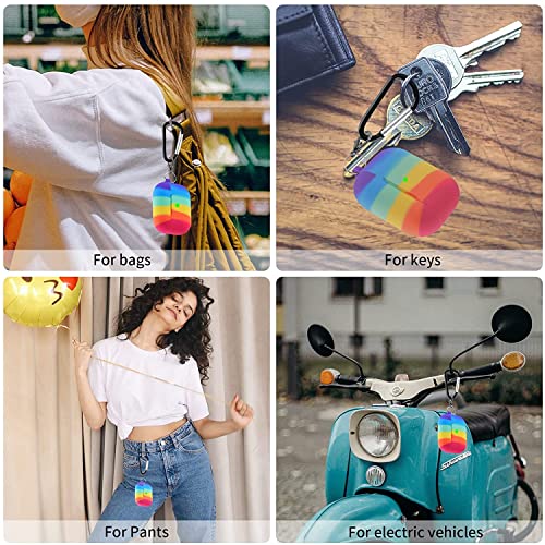Sounce Air Pods 3 Case Cover with Keychain Neck, Protective Silicone Case Skin Compatible with Air Pods 3rd Generation (2021 Released), Shockproof, Supports Wireless Charging [Rainbow]
