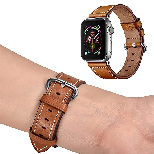 Sounce Compatible for i Watch Band 38mm 40mm 42mm 44mm Adjustable PU Leather Wristband Loop for Watch Series 6/5/4/3/2/1, SE