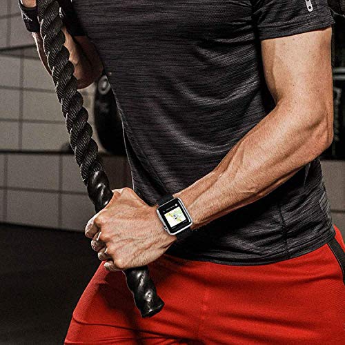 Sounce Compatible for Watch Band 42-44mm Large Adjustable Soft Braided Loop Wristband Sport Loop for Watch Series 6/5/4/3/2/1, SE - Black