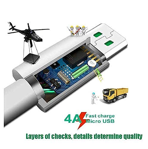 Sounce Fast Charging Cable Compatible for Oppo Reno/Oppo F9 Pro/ F11 Pro Up to 4Amp for All Oppo Smartphones Flash/Super VOOC Micro USB 7 Pin Data Sync