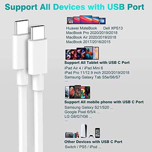 Sounce USB C Cable (60W 3A), Type C Fast Charging Cable, USB-C Charging Cable, USB-C or Type-C Charger Cord for New MacBook Air, iPad Pro/Air/Mini 6, Galaxy S21, Pixel, LG, Switch, and More