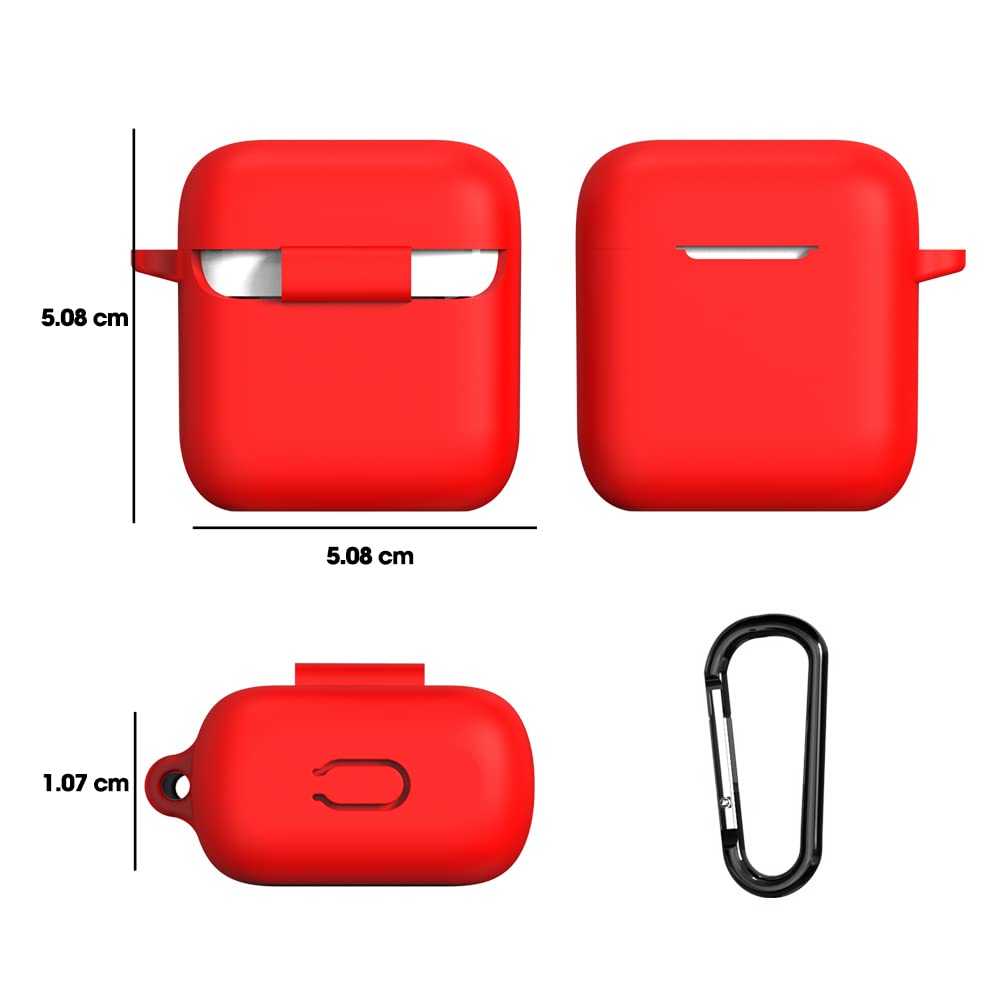 Sounce Compatible with Boat Airdopes 141, Soft Silicone Skin Case Cover Shock-Absorbing Protective Case with Keychain [Front LED Visible]