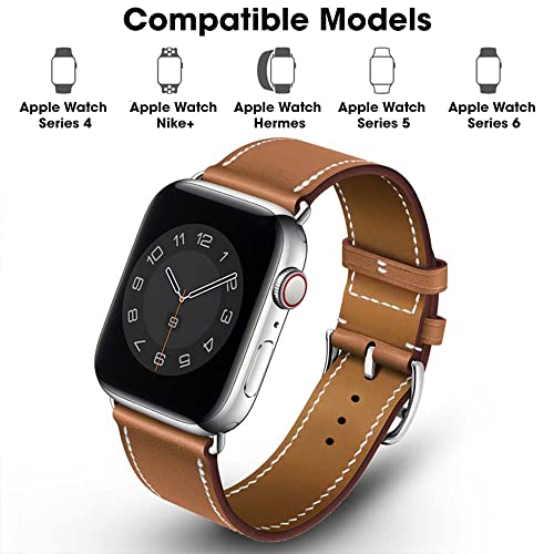 Sounce Compatible for i Watch Band 38mm 40mm 42mm 44mm Adjustable PU Leather Wristband Loop for Watch Series 6/5/4/3/2/1, SE