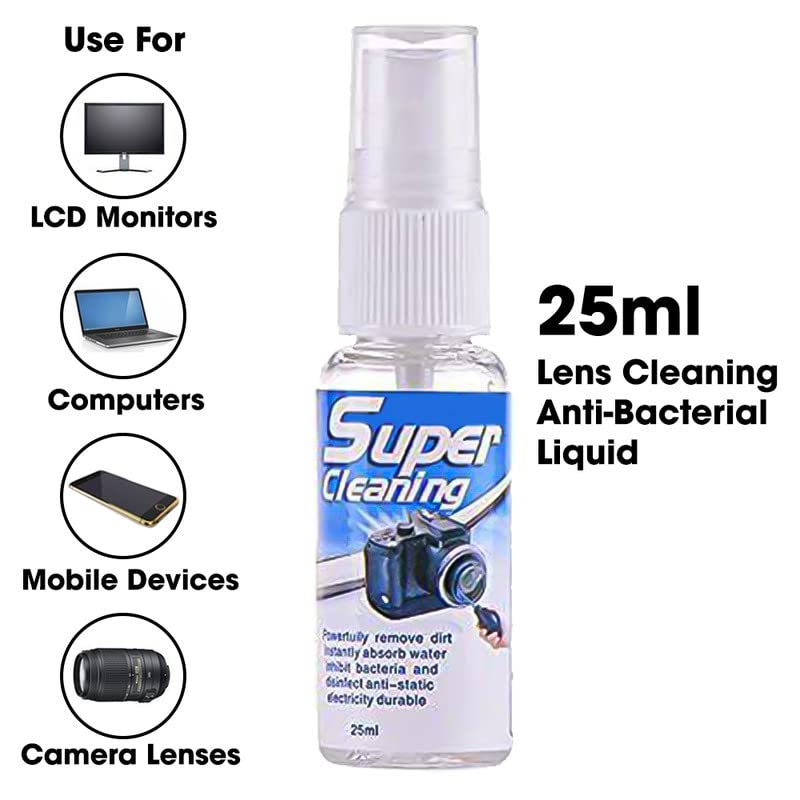 Sounce Essentials Professional 6-in-1 Cleaning Kit for Cameras & Sensitive Electronics (Includes: Air Blower, Cotton Swabs, Suede + Plush Micro-Fiber Cloth, Cleaning Brush, Cleaning Solution)