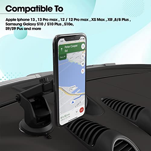 Sounce Car Phone Mount Magnetic, Car Dashboard, Windshield, and Air Vent Mount, Phone Holder, Universal Magnetic Phone Car Mount with Powerful Suction Cup Built-in Strong 6 Magnets for all Cell Phones