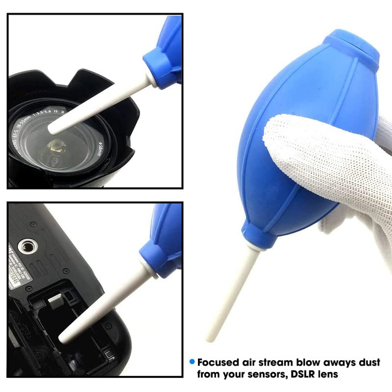 Sounce Essentials Professional 6-in-1 Cleaning Kit for Cameras & Sensitive Electronics (Includes: Air Blower, Cotton Swabs, Suede + Plush Micro-Fiber Cloth, Cleaning Brush, Cleaning Solution)